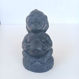 Vintage Menehune Buddha Lava Coco Joe’s  Figurine  Hawaii  Souvenir 4 1/2'